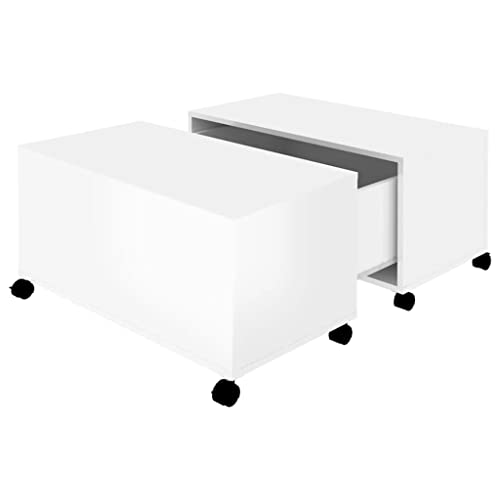 homiuse Couchtisch Esstisch Beistelltisch mit Rollen Wohnzimmermöbel Inneneinrichtung Modernes Design Hochglanz-Weiß 75x75x38 cm homiuse Couchtisch Esstisch Beistelltisch mit Rollen Wohnzimmermöbel Inneneinrichtung Modernes Design Hochglanz-Weiß 75x75x38 cm von homiuse