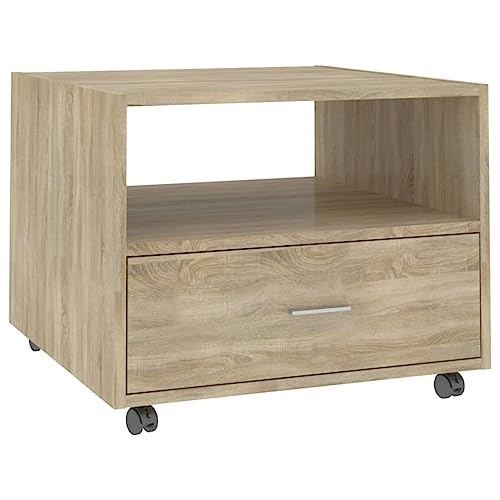 homiuse Couchtisch Esstisch Beistelltisch mit Rollen Wohnzimmermöbel Inneneinrichtung Modernes Design Sonoma-Eiche 55x55x40 cm homiuse Couchtisch Esstisch Beistelltisch mit Rollen Wohnzimmermöbel Inneneinrichtung Modernes Design Sonoma-Eiche 55x55x40 cm von homiuse