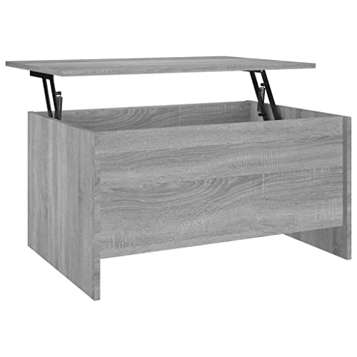 homiuse Couchtisch Esstisch Höhenverstellbar Beistelltisch Wohnzimmermöbel Inneneinrichtung Modernes Design Grau Sonoma 80x55,5x41,5 cm von homiuse