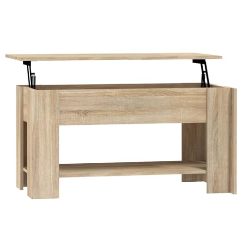 homiuse Couchtisch Esstisch Höhenverstellbar Beistelltisch Wohnzimmermöbel Inneneinrichtung Modernes Design Sonoma-Eiche 101x49x52 cm von homiuse