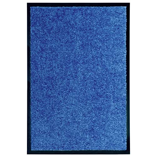 homiuse Fußmatte Waschbar Blau 40x60 cm Schmutzfangmatte Rechteckig Türmatte Schuhmatte Trendigen Bodenmatte Teppich Flur Läufer rutschfest Ideal für Den Innen- Und Außenbereich Bequem Langlebig von homiuse