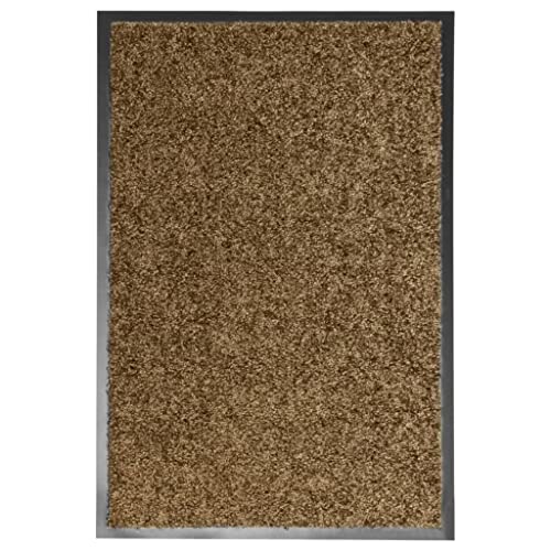 homiuse Fußmatte Waschbar Braun 40x60 cm Schmutzfangmatte Rechteckig Türmatte Schuhmatte Trendigen Bodenmatte Teppich Flur Läufer rutschfest Ideal für Den Innen- Und Außenbereich Bequem Langlebig von homiuse