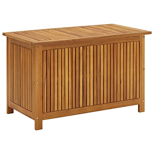 homiuse Garten-Aufbewahrungsbox Massivholz Akazie 90x50x58 cm Gartenbox Auflagenbox Aufbewahrungstruhe Gartentruhe Kissenbox Garten Wasserdicht Kissenbox Outdoor Wasserdicht Auflagenbox Holz von homiuse