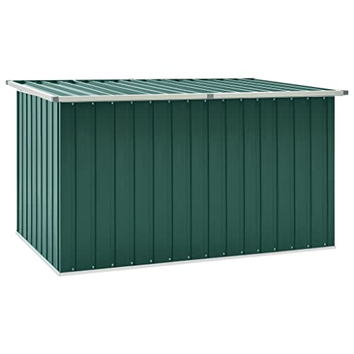 homiuse Gartenbox 171 x 99 x 93 cm Grün Auflagenbox Aufbewahrungsbox Aufbewahrungstruhe Gartentruhe Garten Wasserdicht Gartenbox Klein Kissenbox Outdoor Wasserdicht Verzinkter Stahl Klappdeckel von homiuse