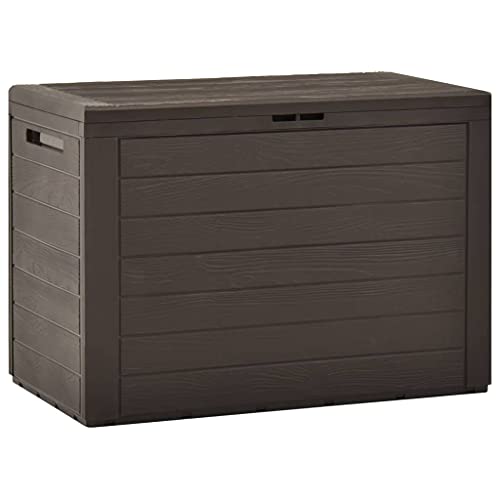 homiuse Gartenbox Braun 78x44x55 cm Auflagenbox Aufbewahrungsbox Aufbewahrungstruhe Gartentruhe Kissenbox Garten Wasserdicht Kissenbox Outdoor Wasserdicht Abschließbar Innen und Außenbereich von homiuse