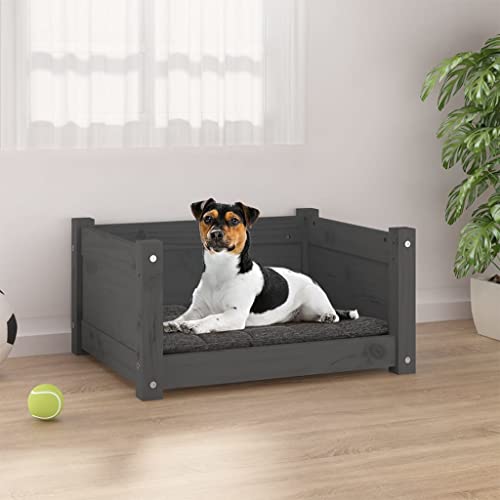 homiuse Hundebett Katzenbett Grau 55,5x45,5x28 cm Massivholz Kiefer Hundekorb Katzenkorb Hundebett Grosse Hundebett MittelgroßE Hundebetten Hundesofa Hundekorb Grosse Hunde Montageanleitung von homiuse