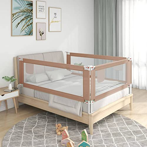 homiuse Kleinkind-Bettschutzgitter Taupe Stoff 120x25 cm Bettumrandung Babybett Rausfallschutz Bettgitter Rausfallschutz Boxspringbett Kinderbett Bettgitter Bettkantenschutz Bettschutzgitter von homiuse