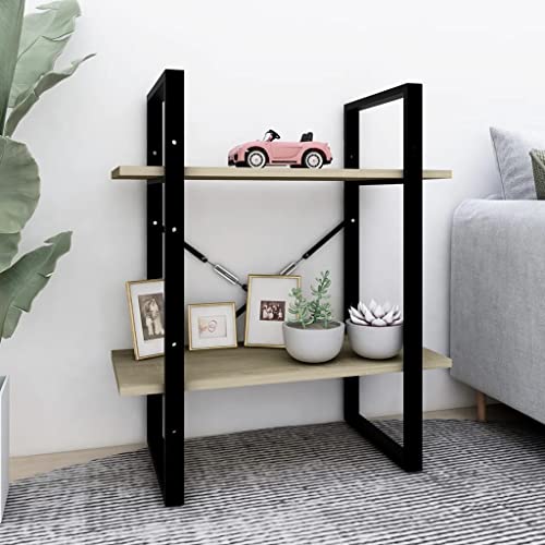 homiuse Metallregal Sonoma-Eiche Leiterregal 60x30x70 cm Bücherregal Wand Kinder Bücherregal Regal Schmal Badschrank Schmal Würfelregal Kellerregal Leicht Zu Reinigen Book Shelf von homiuse