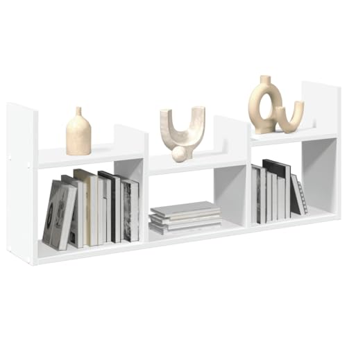 homiuse Schweberegal für Wohnzimmer Weiß 100x18x40 cm Holzwerkstoff Wandregale Dekorative Funktionen Hängeschrank Schlafzimmer Multifunktional Regal zur Präsentation von homiuse