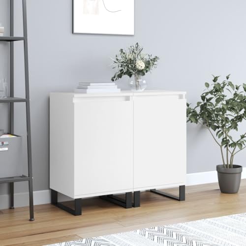 homiuse Sideboard aus Holz 2 STK. Beistellschrank Multifunktionale Möbel für Schlafzimmer Büro Wohnzimmer oder Flur Minimalistischen Design Weiß 40x35x70 cm homiuse Sideboard aus Holz 2 STK. Beistellschrank Multifunktionale Möbel für Schlafzimmer Büro Wohnzimmer oder Flur Minimalistischen Design Weiß 40x35x70 cm von homiuse