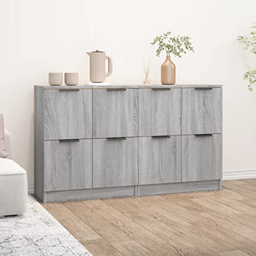 homiuse Sideboard aus Holz 2 STK. Beistellschrank Multifunktionale Möbel für Wohnzimmer Schlafzimmer Büro oder Flur Minimalistischen Design Grau Sonoma 60x30x70 cm homiuse Sideboard aus Holz 2 STK. Beistellschrank Multifunktionale Möbel für Wohnzimmer Schlafzimmer Büro oder Flur Minimalistischen Design Grau Sonoma 60x30x70 cm von homiuse