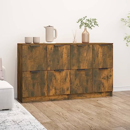 homiuse Sideboard aus Holz 2 STK. Beistellschrank Multifunktionale Möbel für Wohnzimmer Schlafzimmer Büro oder Flur Minimalistischen Design Räuchereiche 60x30x70 cm homiuse Sideboard aus Holz 2 STK. Beistellschrank Multifunktionale Möbel für Wohnzimmer Schlafzimmer Büro oder Flur Minimalistischen Design Räuchereiche 60x30x70 cm von homiuse