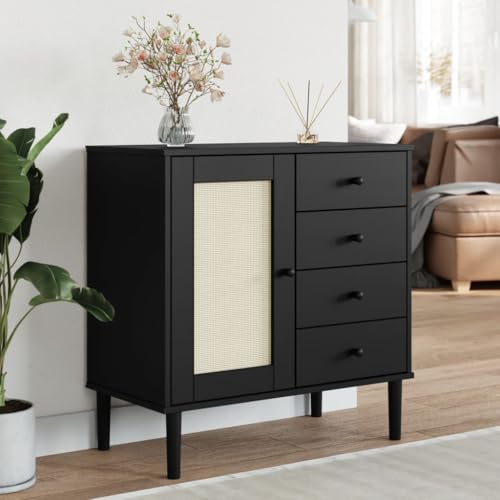 homiuse Sideboard aus Holz Beistellschrank Multifunktionale Möbel für Schlafzimmer Wohnzimmer Büro oder Flur Minimalistischen Design Schwarz 80x40x80 cm homiuse Sideboard aus Holz Beistellschrank Multifunktionale Möbel für Schlafzimmer Wohnzimmer Büro oder Flur Minimalistischen Design Schwarz 80x40x80 cm von homiuse