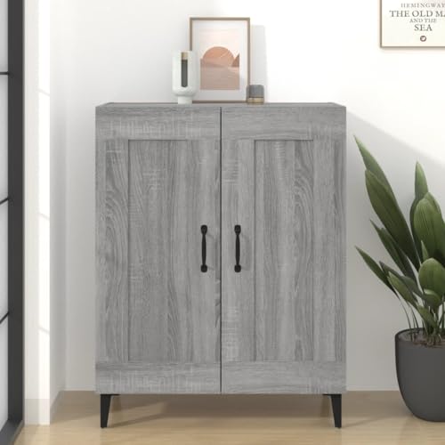 homiuse Sideboard aus Holz Beistellschrank Multifunktionale Möbel für Wohnzimmer Büro Schlafzimmer oder Flur Minimalistischen Design Grau Sonoma 69,5x34x90 cm von homiuse