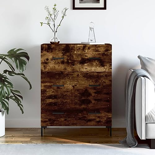 homiuse Sideboard aus Holz Beistellschrank Multifunktionale Möbel für Wohnzimmer Büro oder Flur Minimalistischen Design Räuchereiche 69,5x34x90 cm von homiuse