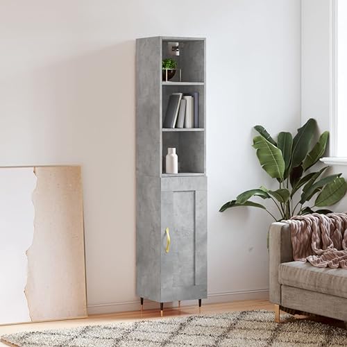 homiuse Sideboard aus Holz Beistellschrank Multifunktionale Möbel für Wohnzimmer Schlafzimmer Büro oder Flur Minimalistischen Design Betongrau 34,5x34x180 cm homiuse Sideboard aus Holz Beistellschrank Multifunktionale Möbel für Wohnzimmer Schlafzimmer Büro oder Flur Minimalistischen Design Betongrau 34,5x34x180 cm von homiuse
