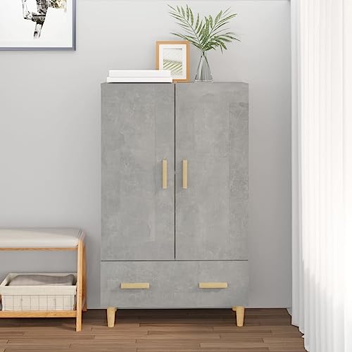 homiuse Sideboard aus Holz Beistellschrank Multifunktionale Möbel für Wohnzimmer Schlafzimmer Büro oder Flur Minimalistischen Design Betongrau 70x31x115 cm von homiuse