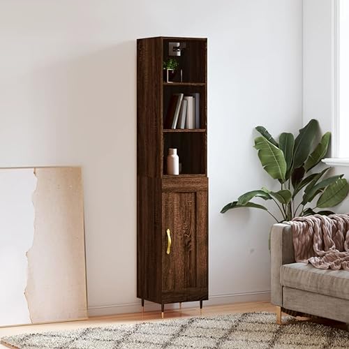 homiuse Sideboard aus Holz Beistellschrank Multifunktionale Möbel für Wohnzimmer Schlafzimmer Büro oder Flur Minimalistischen Design Braun Eichen-Optik 34,5x34x180 cm homiuse Sideboard aus Holz Beistellschrank Multifunktionale Möbel für Wohnzimmer Schlafzimmer Büro oder Flur Minimalistischen Design Braun Eichen-Optik 34,5x34x180 cm von homiuse