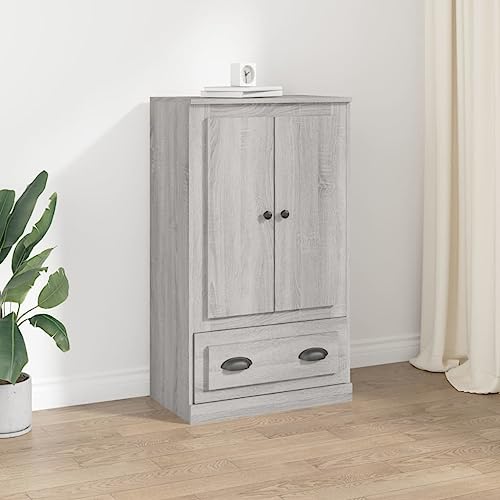 homiuse Sideboard aus Holz Beistellschrank Multifunktionale Möbel für Wohnzimmer Schlafzimmer Büro oder Flur Minimalistischen Design Grau Sonoma 60x35,5x103,5 cm von homiuse