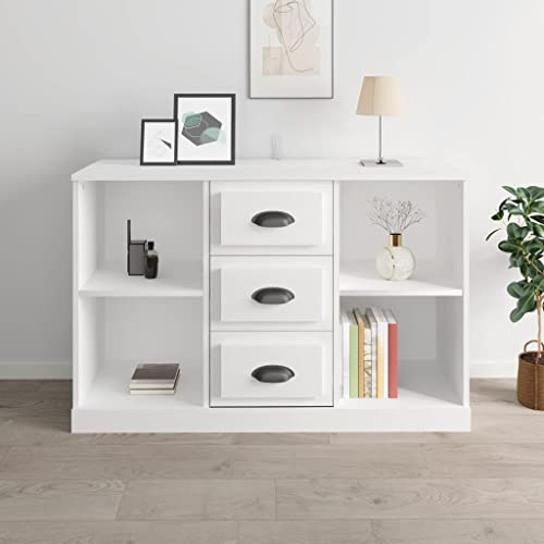 homiuse Sideboard aus Holz Beistellschrank Multifunktionale Möbel für Wohnzimmer Schlafzimmer Büro oder Flur Minimalistischen Design Hochglanz-Weiß 104,5x35,5x67,5 cm homiuse Sideboard aus Holz Beistellschrank Multifunktionale Möbel für Wohnzimmer Schlafzimmer Büro oder Flur Minimalistischen Design Hochglanz-Weiß 104,5x35,5x67,5 cm von homiuse