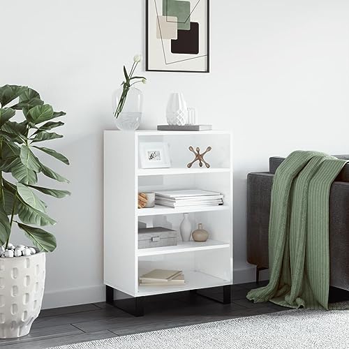 homiuse Sideboard aus Holz Beistellschrank Multifunktionale Möbel für Wohnzimmer Schlafzimmer Büro oder Flur Minimalistischen Design Hochglanz-Weiß 57x35x90 cm homiuse Sideboard aus Holz Beistellschrank Multifunktionale Möbel für Wohnzimmer Schlafzimmer Büro oder Flur Minimalistischen Design Hochglanz-Weiß 57x35x90 cm von homiuse