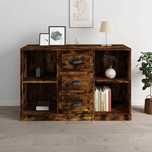 homiuse Sideboard aus Holz Beistellschrank Multifunktionale Möbel für Wohnzimmer Schlafzimmer Büro oder Flur Minimalistischen Design Räuchereiche 104,5x35,5x67,5 cm von homiuse