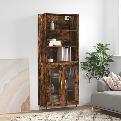 homiuse Sideboard aus Holz Beistellschrank Multifunktionale Möbel für Wohnzimmer Schlafzimmer Büro oder Flur Minimalistischen Design Räuchereiche 69,5x34x180 cm homiuse Sideboard aus Holz Beistellschrank Multifunktionale Möbel für Wohnzimmer Schlafzimmer Büro oder Flur Minimalistischen Design Räuchereiche 69,5x34x180 cm von homiuse