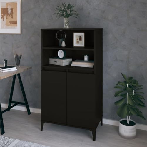 homiuse Sideboard aus Holz Beistellschrank Multifunktionale Möbel für Wohnzimmer Schlafzimmer Büro oder Flur Minimalistischen Design Schwarz 60x36x110 cm homiuse Sideboard aus Holz Beistellschrank Multifunktionale Möbel für Wohnzimmer Schlafzimmer Büro oder Flur Minimalistischen Design Schwarz 60x36x110 cm von homiuse