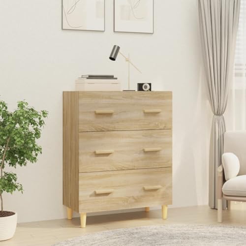 homiuse Sideboard aus Holz Beistellschrank Multifunktionale Möbel für Wohnzimmer Schlafzimmer Büro oder Flur Minimalistischen Design Sonoma-Eiche 70x34x90 cm von homiuse
