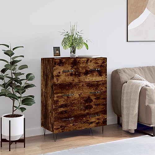 homiuse Sideboard aus Holz Beistellschrank Multifunktionale Möbel für Wohnzimmer Schlafzimmer oder Flur Minimalistischen Design Räuchereiche 69,5x34x90 cm homiuse Sideboard aus Holz Beistellschrank Multifunktionale Möbel für Wohnzimmer Schlafzimmer oder Flur Minimalistischen Design Räuchereiche 69,5x34x90 cm von homiuse