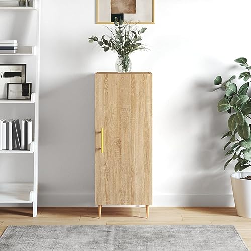homiuse Sideboard aus Holz Beistellschrank Multifunktionale Möbel für Wohnzimmer Schlafzimmer oder Flur Minimalistischen Design Sonoma-Eiche 34,5x34x90 cm von homiuse