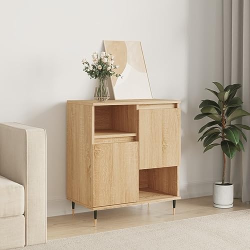 homiuse Sideboard aus Holz Beistellschrank Multifunktionale Möbel für Wohnzimmer Schlafzimmer oder Flur Minimalistischen Design Sonoma-Eiche 60x35x70 cm homiuse Sideboard aus Holz Beistellschrank Multifunktionale Möbel für Wohnzimmer Schlafzimmer oder Flur Minimalistischen Design Sonoma-Eiche 60x35x70 cm von homiuse