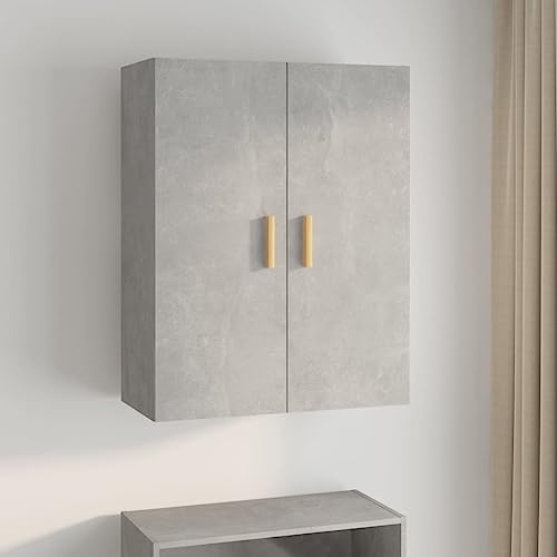 homiuse Sideboard aus Holz Hängeschrank Multifunktionale Möbel für Wohnzimmer Schlafzimmer Büro oder Flur Minimalistischen Design Betongrau 69,5x34x90 cm von homiuse