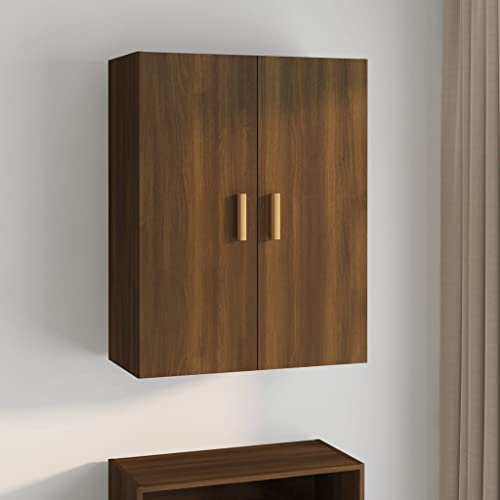 homiuse Sideboard aus Holz Hängeschrank Multifunktionale Möbel für Wohnzimmer Schlafzimmer Büro oder Flur Minimalistischen Design Braun Eichen-Optik 69,5x34x90 cm von homiuse