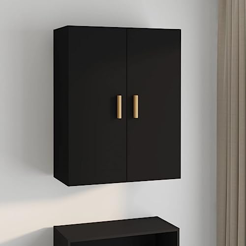 homiuse Sideboard aus Holz Hängeschrank Multifunktionale Möbel für Wohnzimmer Schlafzimmer Büro oder Flur Minimalistischen Design Schwarz 69,5x34x90 cm von homiuse