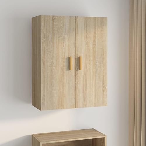 homiuse Sideboard aus Holz Hängeschrank Multifunktionale Möbel für Wohnzimmer Schlafzimmer Büro oder Flur Minimalistischen Design Sonoma-Eiche 69,5x34x90 cm von homiuse