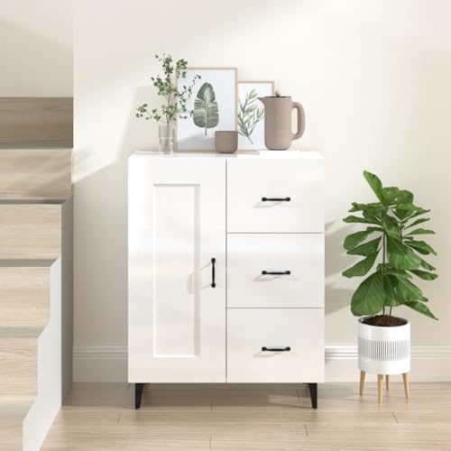 homiuse Sideboard aus Holz Multifunktionale Möbel Beistellschrank für Schlafzimmer Wohnzimmer Büro oder Flur Minimalistischen Design Hochglanz-Weiß 69,5x34x90 cm homiuse Sideboard aus Holz Multifunktionale Möbel Beistellschrank für Schlafzimmer Wohnzimmer Büro oder Flur Minimalistischen Design Hochglanz-Weiß 69,5x34x90 cm von homiuse
