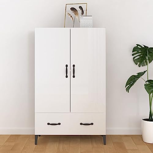 homiuse Sideboard aus Holz Multifunktionale Möbel Beistellschrank für Schlafzimmer Wohnzimmer Büro oder Flur Minimalistischen Design Hochglanz-Weiß 70x31x115 cm homiuse Sideboard aus Holz Multifunktionale Möbel Beistellschrank für Schlafzimmer Wohnzimmer Büro oder Flur Minimalistischen Design Hochglanz-Weiß 70x31x115 cm von homiuse