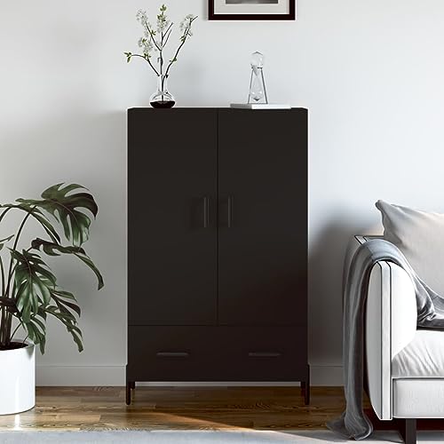 homiuse Sideboard aus Holz Multifunktionale Möbel Beistellschrank für Schlafzimmer Wohnzimmer Büro oder Flur Minimalistischen Design Schwarz 69,5x31x115 cm homiuse Sideboard aus Holz Multifunktionale Möbel Beistellschrank für Schlafzimmer Wohnzimmer Büro oder Flur Minimalistischen Design Schwarz 69,5x31x115 cm von homiuse