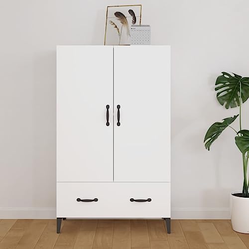homiuse Sideboard aus Holz Multifunktionale Möbel Beistellschrank für Schlafzimmer Wohnzimmer Büro oder Flur Minimalistischen Design Weiß 70x31x115 cm homiuse Sideboard aus Holz Multifunktionale Möbel Beistellschrank für Schlafzimmer Wohnzimmer Büro oder Flur Minimalistischen Design Weiß 70x31x115 cm von homiuse
