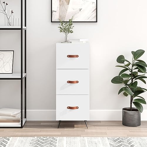 homiuse Sideboard aus Holz Multifunktionale Möbel Beistellschrank für Schlafzimmer Wohnzimmer oder Flur Minimalistischen Design Hochglanz-Weiß 34,5x34x90 cm homiuse Sideboard aus Holz Multifunktionale Möbel Beistellschrank für Schlafzimmer Wohnzimmer oder Flur Minimalistischen Design Hochglanz-Weiß 34,5x34x90 cm von homiuse