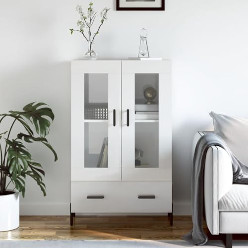 homiuse Sideboard aus Holz Multifunktionale Möbel Beistellschrank für Schlafzimmer Wohnzimmer oder Flur Minimalistischen Design Hochglanz-Weiß 69,5x31x115 cm homiuse Sideboard aus Holz Multifunktionale Möbel Beistellschrank für Schlafzimmer Wohnzimmer oder Flur Minimalistischen Design Hochglanz-Weiß 69,5x31x115 cm von homiuse