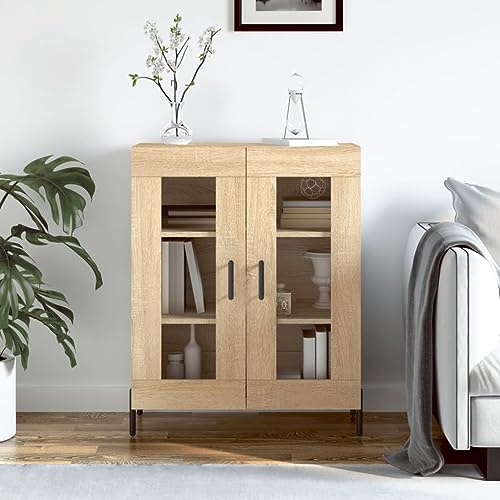homiuse Sideboard aus Holz Multifunktionale Möbel Beistellschrank für Schlafzimmer Wohnzimmer oder Flur Minimalistischen Design Sonoma-Eiche 69,5x34x90 cm von homiuse