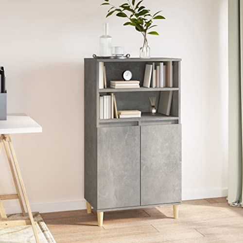 homiuse Sideboard aus Holz Multifunktionale Möbel Beistellschrank für Wohnzimmer Schlafzimmer Büro oder Flur Minimalistischen Design Betongrau 60x36x110 cm homiuse Sideboard aus Holz Multifunktionale Möbel Beistellschrank für Wohnzimmer Schlafzimmer Büro oder Flur Minimalistischen Design Betongrau 60x36x110 cm von homiuse