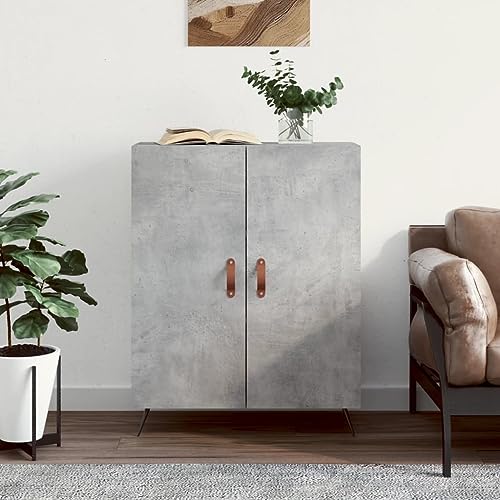 homiuse Sideboard aus Holz Multifunktionale Möbel Beistellschrank für Wohnzimmer Schlafzimmer Büro oder Flur Minimalistischen Design Betongrau 69,5x34x90 cm von homiuse