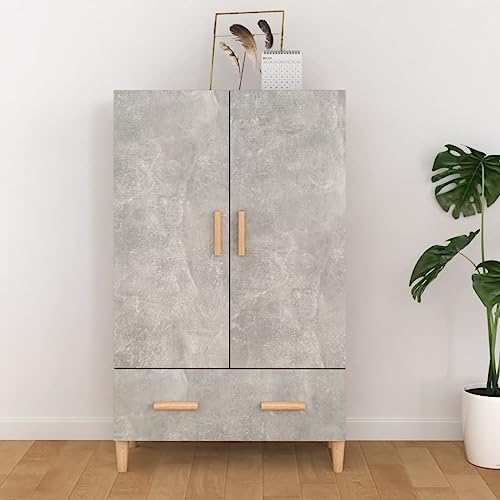 homiuse Sideboard aus Holz Multifunktionale Möbel Beistellschrank für Wohnzimmer Schlafzimmer Büro oder Flur Minimalistischen Design Betongrau 70x31x115 cm von homiuse