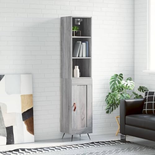 homiuse Sideboard aus Holz Multifunktionale Möbel Beistellschrank für Wohnzimmer Schlafzimmer Büro oder Flur Minimalistischen Design Grau Sonoma 34,5x34x180 cm homiuse Sideboard aus Holz Multifunktionale Möbel Beistellschrank für Wohnzimmer Schlafzimmer Büro oder Flur Minimalistischen Design Grau Sonoma 34,5x34x180 cm von homiuse