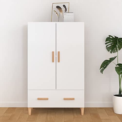 homiuse Sideboard aus Holz Multifunktionale Möbel Beistellschrank für Wohnzimmer Schlafzimmer Büro oder Flur Minimalistischen Design Hochglanz-Weiß 70x31x115 cm homiuse Sideboard aus Holz Multifunktionale Möbel Beistellschrank für Wohnzimmer Schlafzimmer Büro oder Flur Minimalistischen Design Hochglanz-Weiß 70x31x115 cm von homiuse