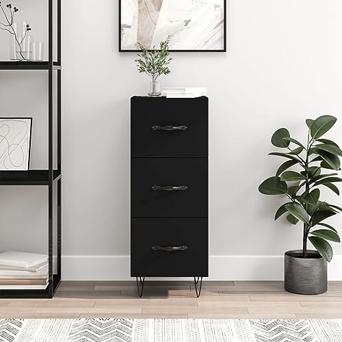 homiuse Sideboard aus Holz Multifunktionale Möbel für Schlafzimmer Wohnzimmer Büro oder Flur Beistellschrank Minimalistischen Design Schwarz 34,5x34x90 cm homiuse Sideboard aus Holz Multifunktionale Möbel für Schlafzimmer Wohnzimmer Büro oder Flur Beistellschrank Minimalistischen Design Schwarz 34,5x34x90 cm von homiuse