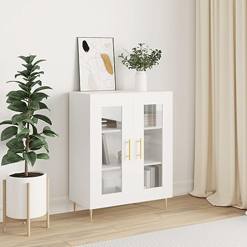 homiuse Sideboard aus Holz Multifunktionale Möbel für Schlafzimmer Wohnzimmer Büro oder Flur Beistellschrank Minimalistischen Design Weiß 69,5x34x90 cm von homiuse